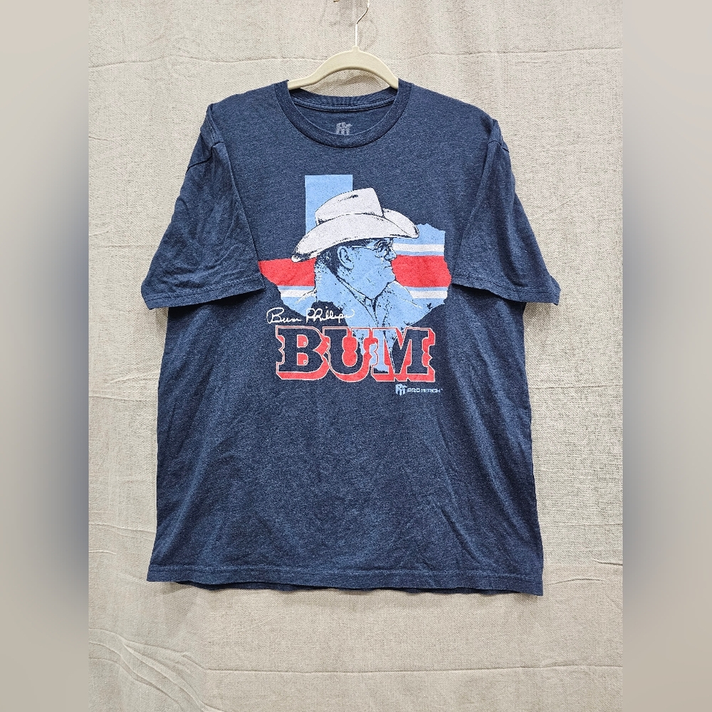 Pro Merch Houston Oilers Bum Phillips Men’s Blue Lone Star State T-Shirt Size XL